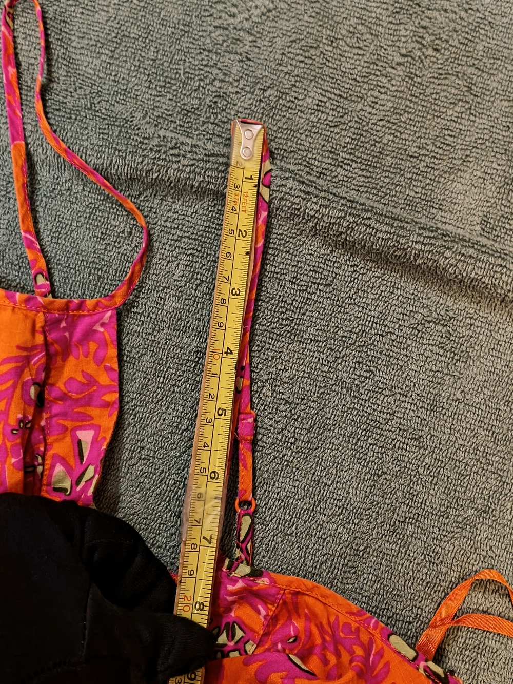 GAP Y2K 2006 Pink Orange Floral Drop Waist Dress Size 2 - Picture 11 of 13